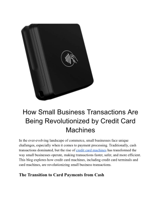 how small business transactions are being
