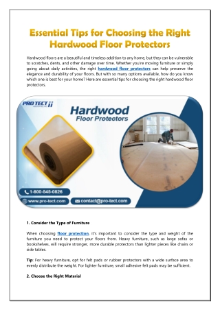 Essential Tips for Choosing the Right Hardwood Floor Protectors