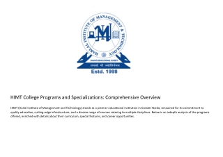 himt college programs and specializations
