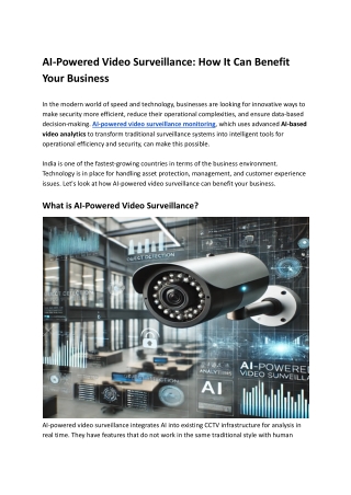 AI Video Surveillance: How It Benefits Your Business Security