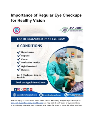 importance of regular eye checkups for healthy