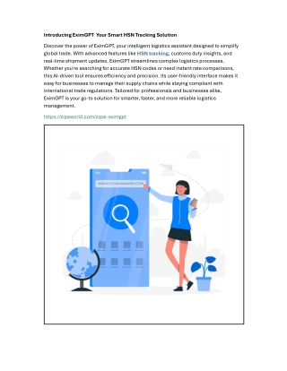 Introducing EximGPT  Your Smart HSN Tracking Solution