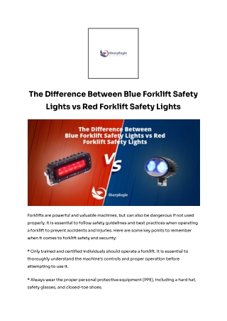 Blue Forklift Safety Lights vs Red Forklift Safety Lights