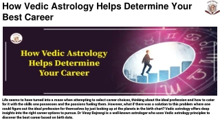 How Vedic Astrology Helps Determine Your Best Career