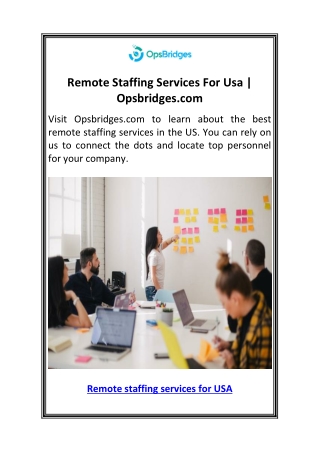 Remote Staffing Services For Usa  Opsbridges.com