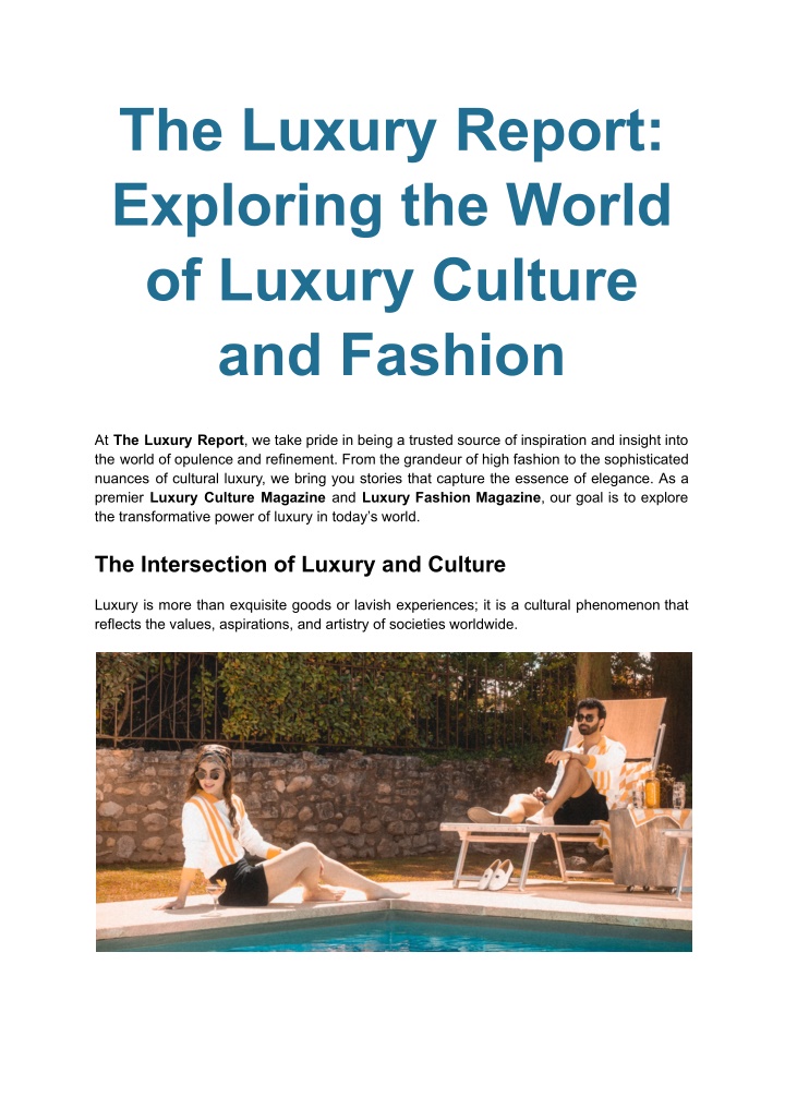 the luxury report exploring the world of luxury