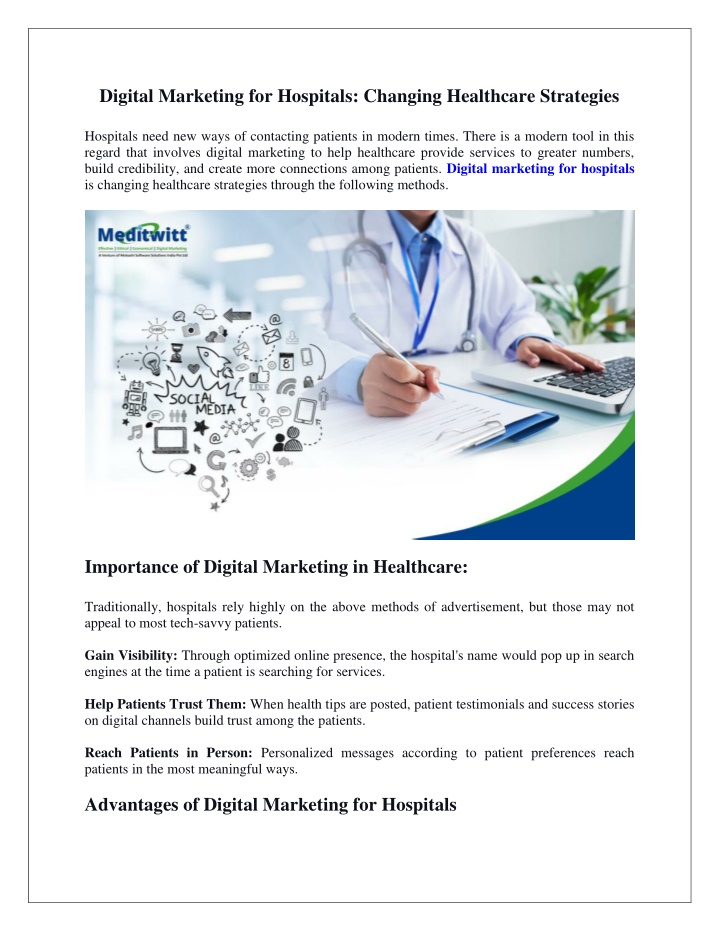 digital marketing for hospitals changing