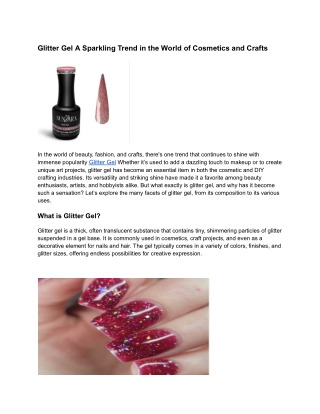 glitter gel a sparkling trend in the world