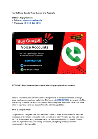 How to Buy a Google Voice Number and Accounts