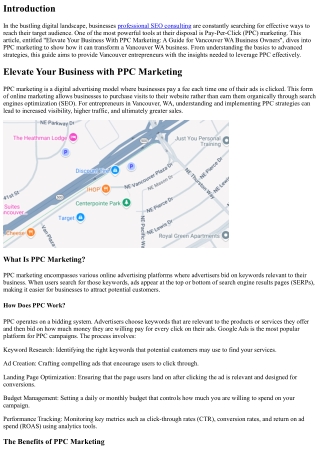 Vancouver WA Entrepreneurs: The Ultimate guide to PPC marketing