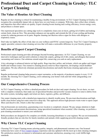 TLC Carpet Cleaning