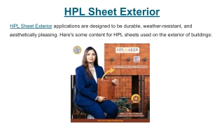 HPL Sheet Exterior