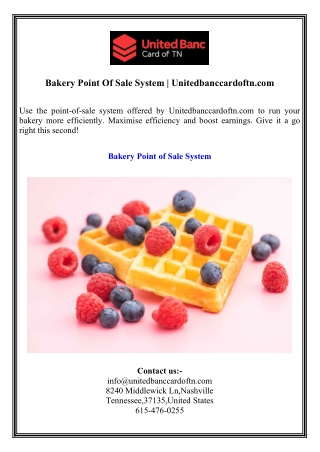 bakery point of sale system unitedbanccardoftn com