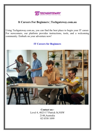 it careers for beginners techgateway com au