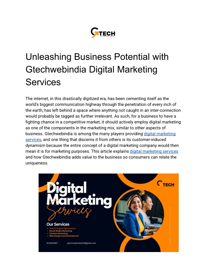 unleashing business potential with gtechwebindia