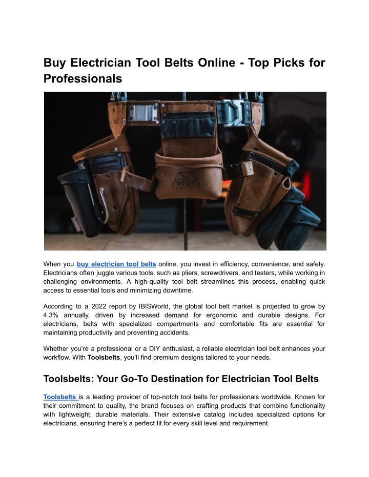 buy electrician tool belts online top picks