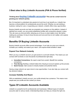 3 Best sites to Buy Linkedin Accounts (PVA & Phone Verified)