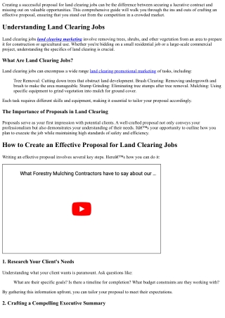 How to Create an Effective Proposal for Land Clearing Jobs