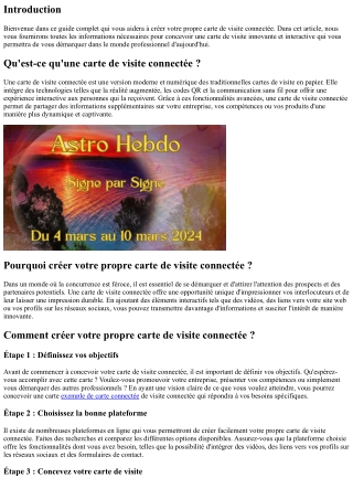 Guide Complet pour Créer Votre Propre Carte de Visite Connectée
