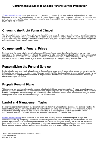 Comprehensive Guide to Chicago Funeral Preparation