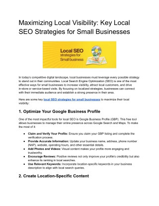 Maximizing Local Visibility_ Key Local SEO Strategies for Small Businesses