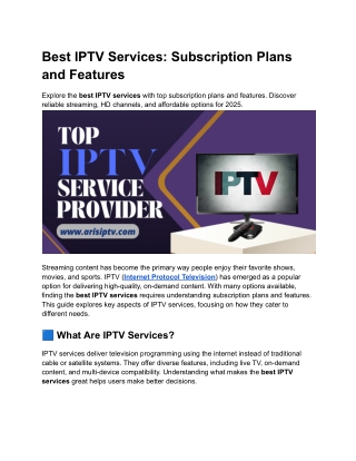 best iptv services subscription plans and features
