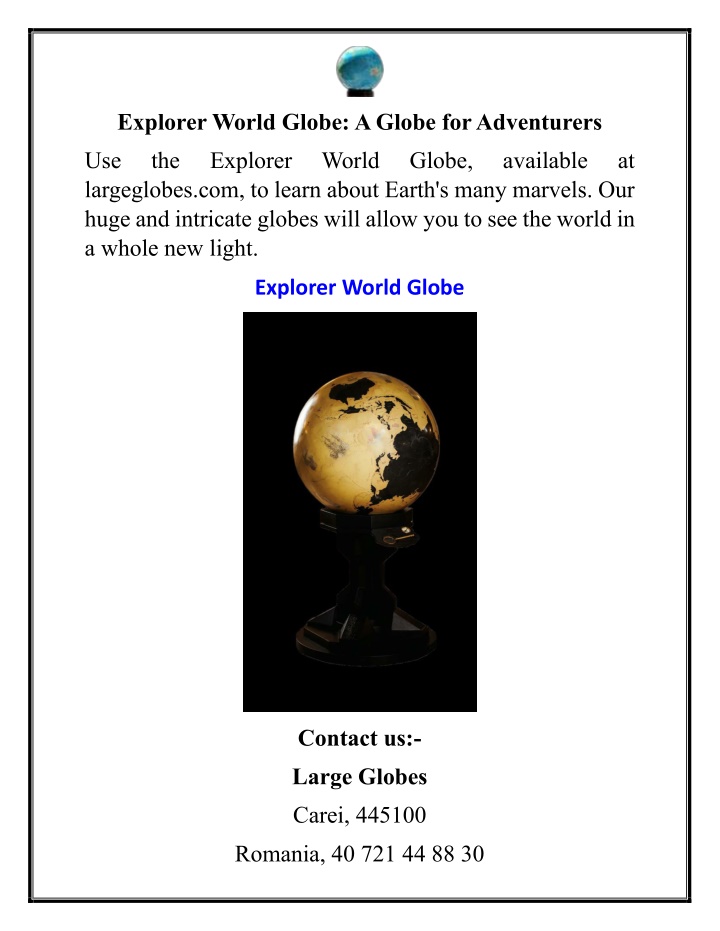 explorer world globe a globe for adventurers