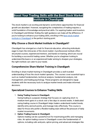 boost your trading skills with the best stock