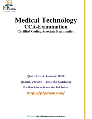 medical technology cca examination certified