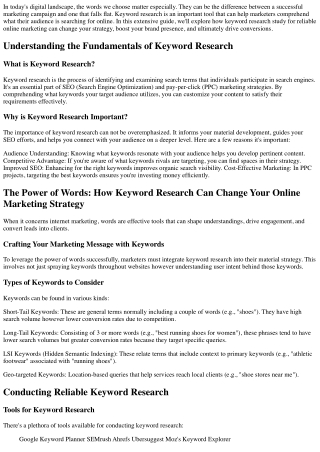 The Power of Words: How Keyword Research Can Change Your Online Marketing Strate