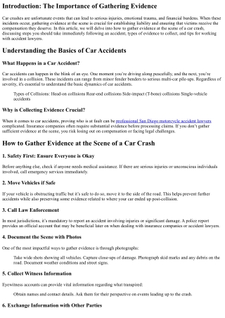 introduction the importance of gathering evidence