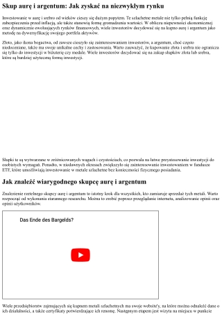 skup aur i argentum jak zyska na niezwyk ym rynku