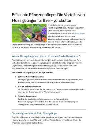 effiziente pflanzenpflege die vorteile