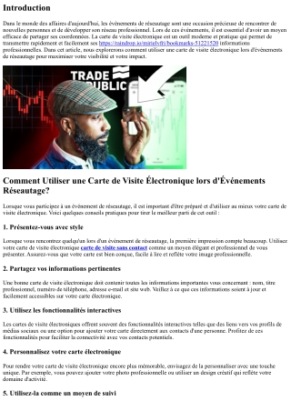 Comment Utiliser une Carte de Visite Électronique lors d'Événements Réseautage?