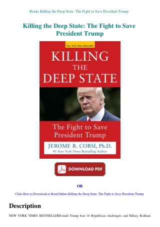 Books Killing the Deep State The Fight to Save President Trump