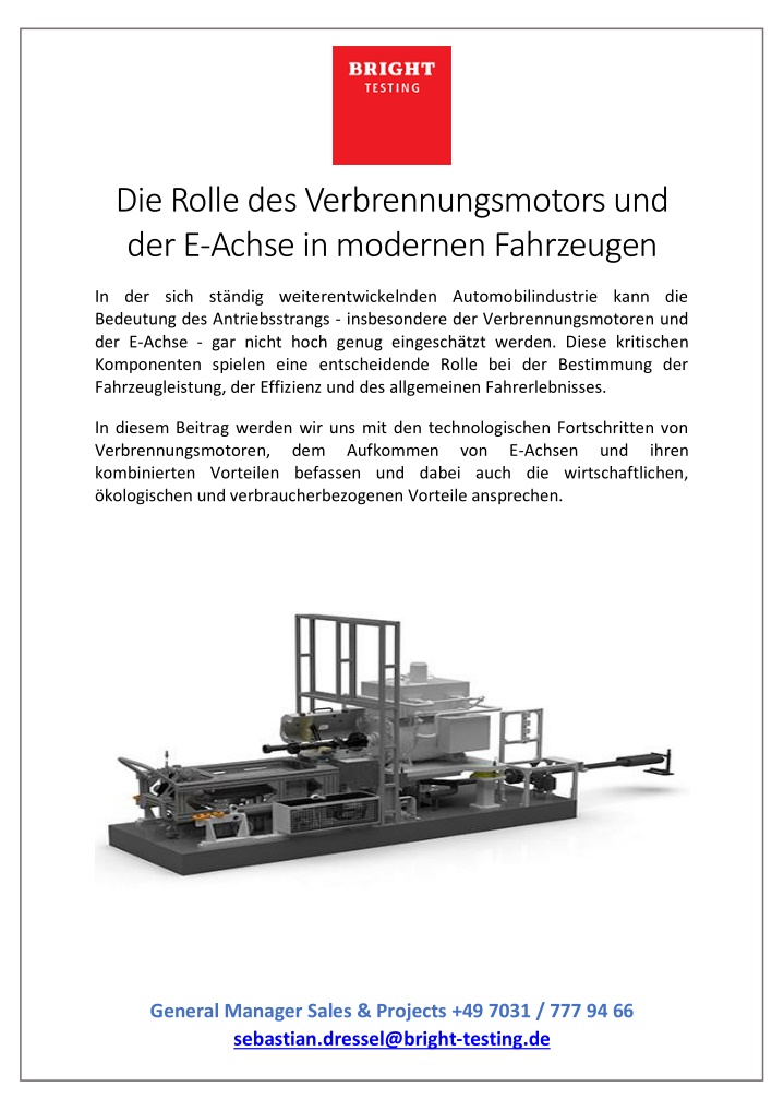 die rolle des verbrennungsmotors und der e achse