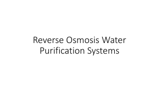 reverse osmosis water purification systems