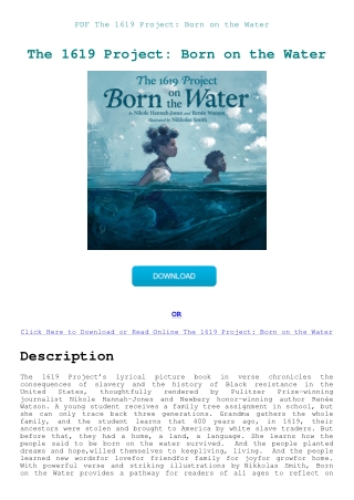 PDF The 1619 Project Born on the Water