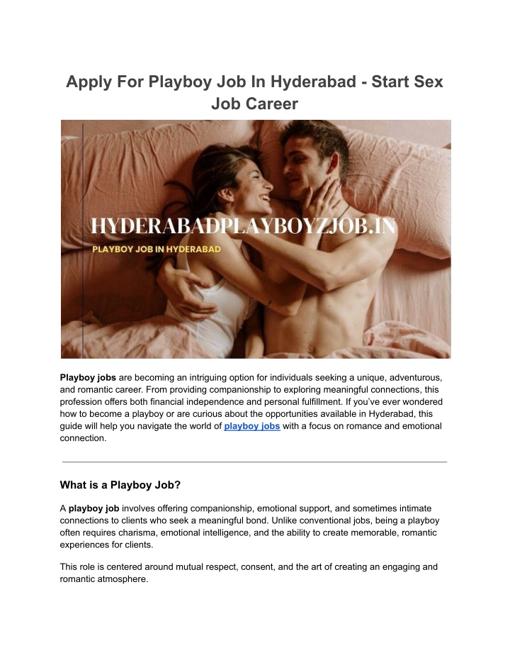 apply for playboy job in hyderabad start