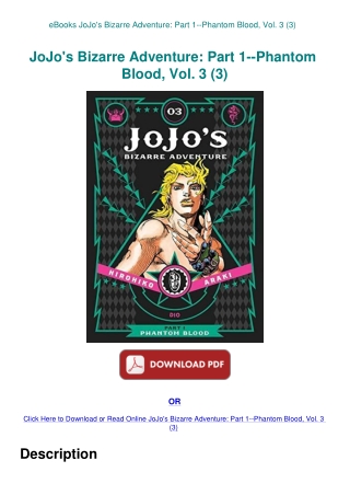 eBooks JoJo's Bizarre Adventure Part 1--Phantom Blood  Vol. 3 (3)