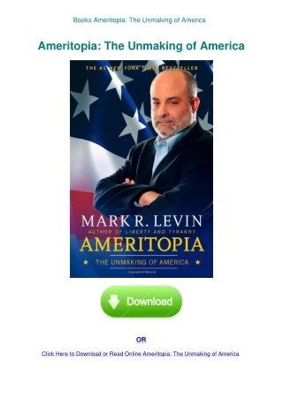 Books Ameritopia The Unmaking of America