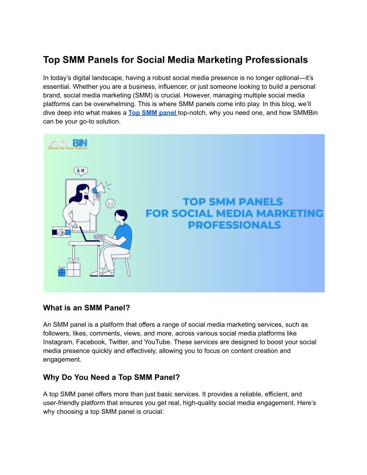 top smm panels for social media marketing