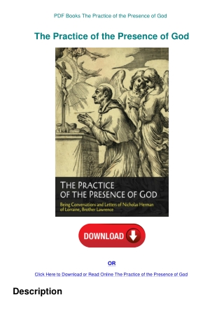 PDF Books The Practice of the Presence of God