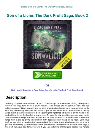 Books Son of a Liche The Dark Profit Saga  Book 2