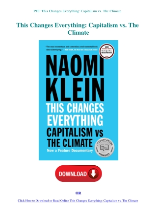 PDF This Changes Everything Capitalism vs. The Climate