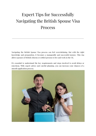 Expert Tips for Successfully Navigating the British Spouse Visa Process