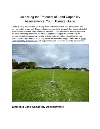Reliable Land Capability Assessment Near You in Victoria