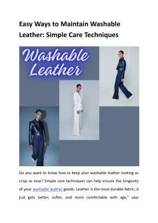 Premium Washable Leather with Timeless Appeal