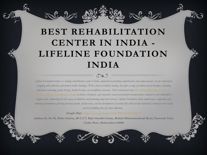 best rehabilitation center in india lifeline foundation india