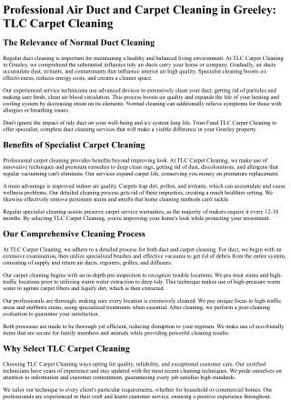 TLC Carpet Cleaning